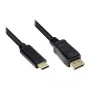 Adaptérový kábel USB-C™ samec na DisplayPort 1.2 samec, 4K2K / UHD 60 Hz, CU, čierny, 5 m, Good Connections® (GC-M0108)