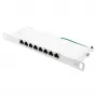 Patch panel 25,40 cm (10) Cat. 6, 8-portový, 0,5 HE, STP tienený, bez nástrojov otvárateľný, čistobiela (RAL9010), Good (GC-N0125)