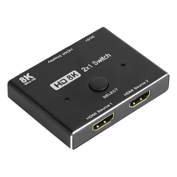 Alcasa HDMI prepínač – HDMI – čierna – kov – 7680 x 4320 – Dáta – zlatá (GC-M0261)