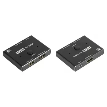 Alcasa HDMI prepínač – HDMI – čierna – kov – 7680 x 4320 – Dáta – zlatá (GC-M0261)