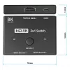 Alcasa HDMI prepínač – HDMI – čierny – kov – 7680 x 4320 – Dáta – zlatý (GC-M0261)