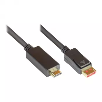 Prepojovací kábel DisplayPort 1.4 na HDMI 2.0, 4K @60Hz, pozlátené kontakty, OFC, čierny, 2 m, Good Connections® (DP14-HDMI)