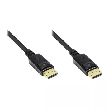 Good Connections prepojovací kábel DisplayPort 1.2 – konektor samec vrátane ochrany proti uvoľneniu – pozlátený – čierny – 7,5 m