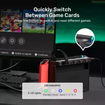 Unitek G1002D 4-slotová čítačka herných kariet pre Nintendo Switch
