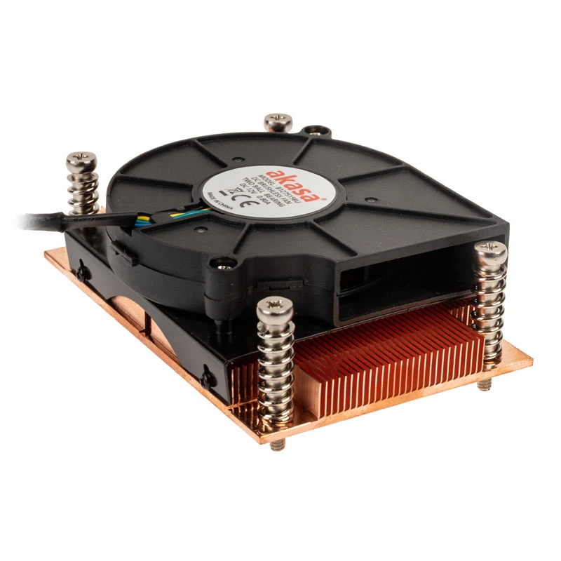 Vzduchový chladič CPU Akasa AK-CC1109BP01 s 77 mm ventilátorom, Dual Ball Bearing, socket AM4, čierny/meď