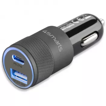 4smarts Rapid+ - auto napájací zdroj - 27 W - 3 A - QC 3.0, PD - 2 výstupné porty (USB, 24-pinový USB-C)