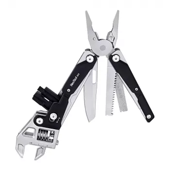 Multitool nastaviteľný kľúč Nextool NE20362A — hliníkové puzdro, 11 nástrojov, 207 mm rozložený, 153 mm zložený, 313 g