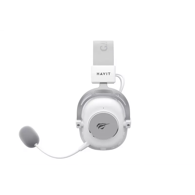 Over-ear slúchadlá HAVIT H2002YG — 2,4G bezdrôtové, Bluetooth, káblové, 20–20 000 Hz, dosah 10 m, 257 g (biela/sivá)
