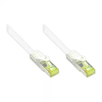 RJ45 patch kábel s Cat.7 surovým káblom a ochranou páčky (RNS®), S/FTP, PiMF, bezhalogénový, 600MHz, OFC, biela, 60m, Good Connections® (8070R-600W)