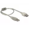 Delock 82244, 0,3 m, USB A, USB A, USB 2.0, 0,48 Gbit/s, transparentný
