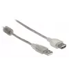 Delock 82244, 0,3 m, USB A, USB A, USB 2.0, 0,48 Gbit/s, transparentný