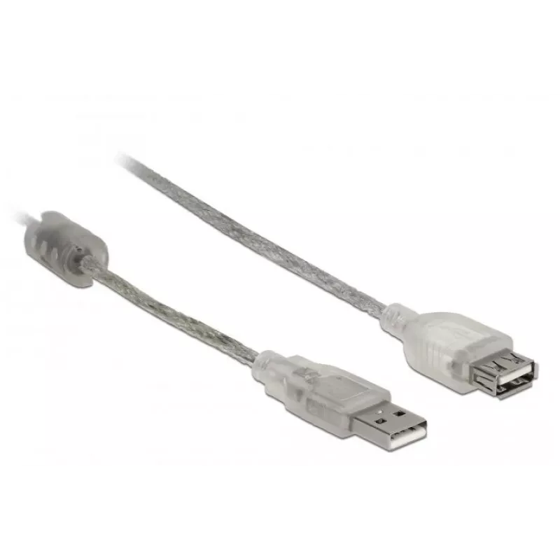 Delock 82244, 0,3 m, USB A, USB A, USB 2.0, 0,48 Gbit/s, transparentný