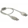 Delock 82244, 0,3 m, USB A, USB A, USB 2.0, 0,48 Gbit/s, transparentný
