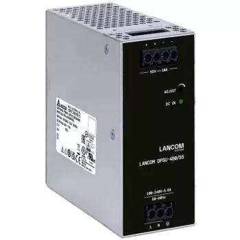 Napájací zdroj Lancom Systems LANCOM DPSU-480/55 — 480 W, AC 100–240 V, TS35 DIN, čierna/oceľ