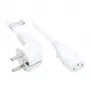 Napájací kábel ochranný kontakt konektor samec Typ E+F (CEE 7/7, zahnutý) na C13 (rovný), biely, 1,00 mm², 2,5 m, Good Connections® (P0130-W025)