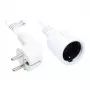 Predlžovací kábel ochranný kontakt konektor samec-samec Typ E+F (CEE 7/7, zahnutý) na konektor samica Typ F (CEE 7/3, rovný), biely, 1,50 mm², 3 m, Good Connections® (P0102-W030)