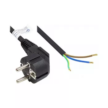 Napájací kábel ochranný kontakt konektor samec Typ E+F (CEE 7/7, zahnutý) na odizolované konce, čierna, 1,00 mm², 3 m, Good Connections® (P0185-S030)
