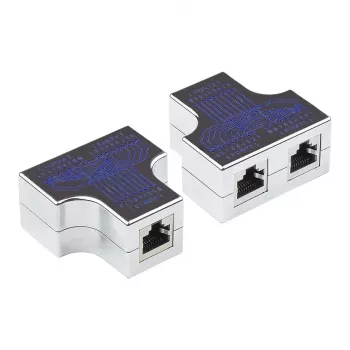 Modulárny T adaptér, 1x RJ45 konektor samica na 2x RJ45 konektor samica, zapojenie 1:1, Good Connections (GC-N0153)