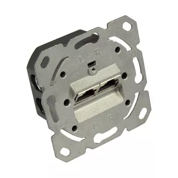 Sieťová zásuvka Cat. 6A, 2xRJ45, tienená, vertikálne vedenie kábla, bez stredového dielu/rámu, Good Connections (GC-N0051)