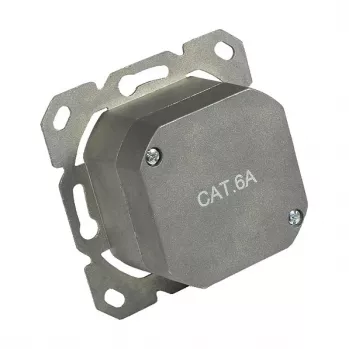 Sieťová zásuvka Cat. 6A, 2xRJ45, tienená, vertikálne vedenie kábla, bez stredového dielu/rámu, Good Connections (GC-N0051)