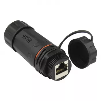 Good Connections patch kábel konektor outdoor IP68 Cat. 6a RJ45 úplne tienený čierny Good - sieťový
