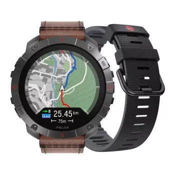 Športové outdoorové hodinky Polar Grit X2 Pro Titan, M/L, jesenná koža (900110288)