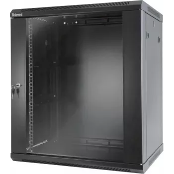 Televes MSR1915B – nástenný rack – 17U – 60 kg – uzamykanie – 33 kg – čierna