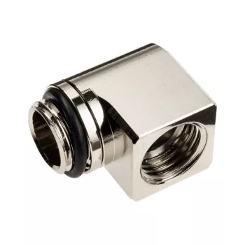 EK Water Blocks EK-Torque Micro adaptér 90 stupňov G1/4 palca samec na G1/4 palca samica - otočný, nikel