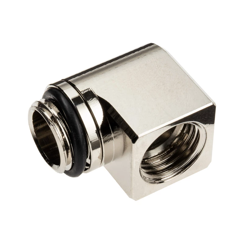 EK Water Blocks EK-Torque Micro adaptér 90 stupňov G1/4 palca samec na G1/4 palca samica - otočný, nikel