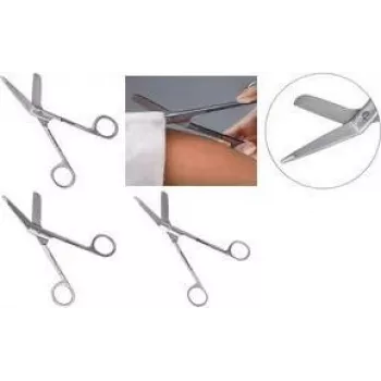 Nožnice prvej pomoci P-96022, lekárske nožnice prvej pomoci, 14,0 cm, nerezová oceľ, strieborná