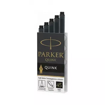 Parker Quink čierne atramentové kazety, balenie 5 ks.