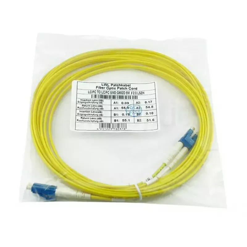 BlueOptics CAB-SMF-LC-LC-5-BO LC-UPC/LC-UPC singlemode optický patch kábel, 5 m, béžový
