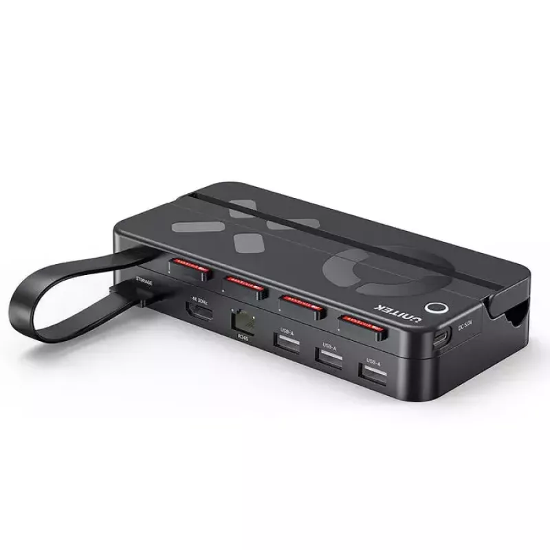 Prenosná herná konzola dokovacia stanica Unitek G1002F01 — USB dokovací konektor, čierna
