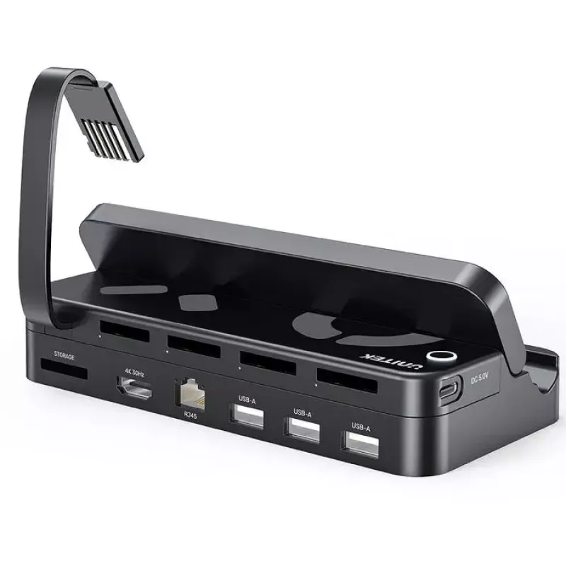 Prenosná herná konzola dokovacia stanica Unitek G1002F01 — USB dokovací konektor, čierna