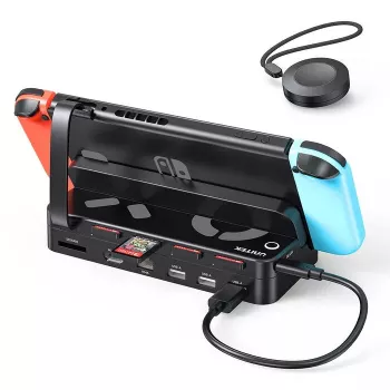 Prenosná herná konzola dokovacia stanica Unitek G1002F01 — USB dokovací konektor, čierna