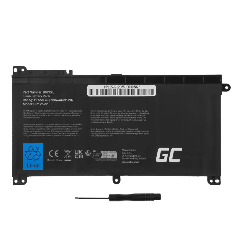 Batéria Green Cell HP125V2 pre HP Pavilion x360 Stream 14-AX