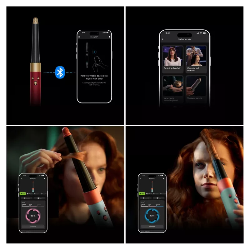 Airwrap i.d. Straight + Wavy Limited Edition, multistyler červená/zlatá, Bluetooth