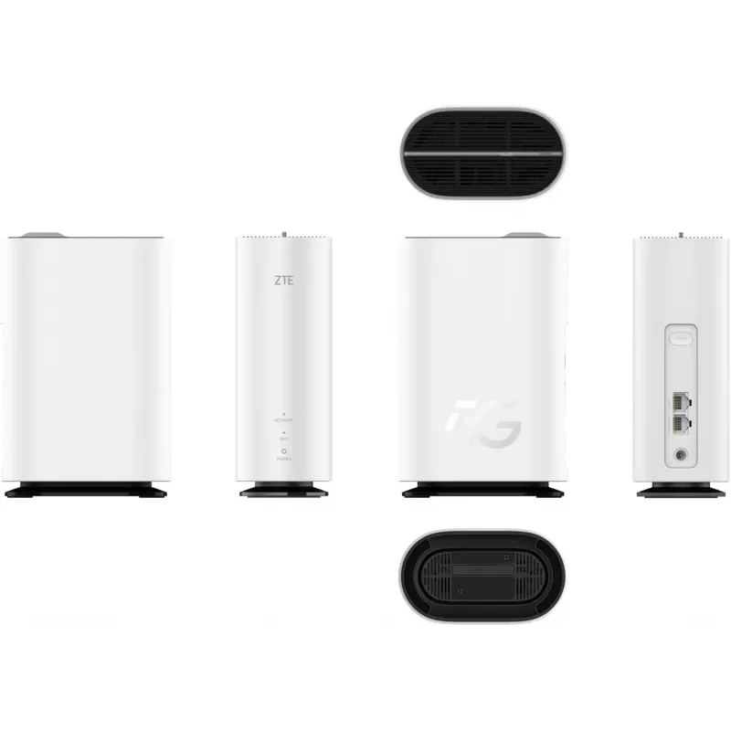 ZTE G5C – gigabitový ethernetový dvojpásmový WLAN router (2,4 GHz / 5 GHz) Wi-Fi 6 4G/5G v bielej