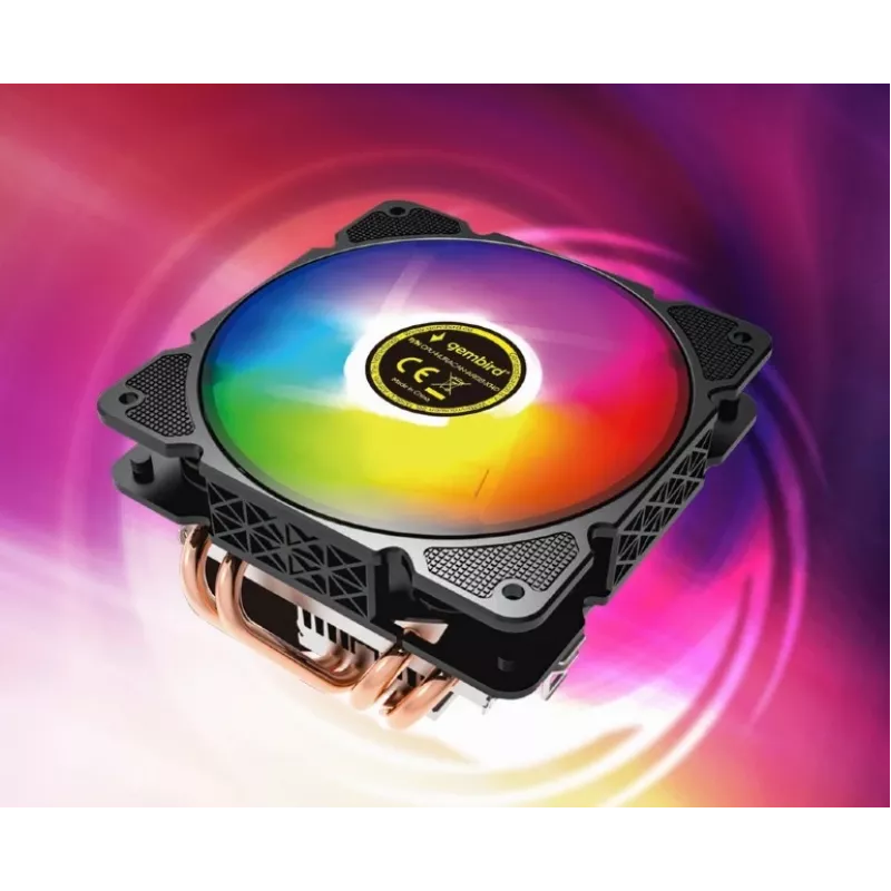 Vzduchový chladič Gembird CPU-HURACAN-ARGB-X140 12 cm čierny biely 800-1600 ot/min