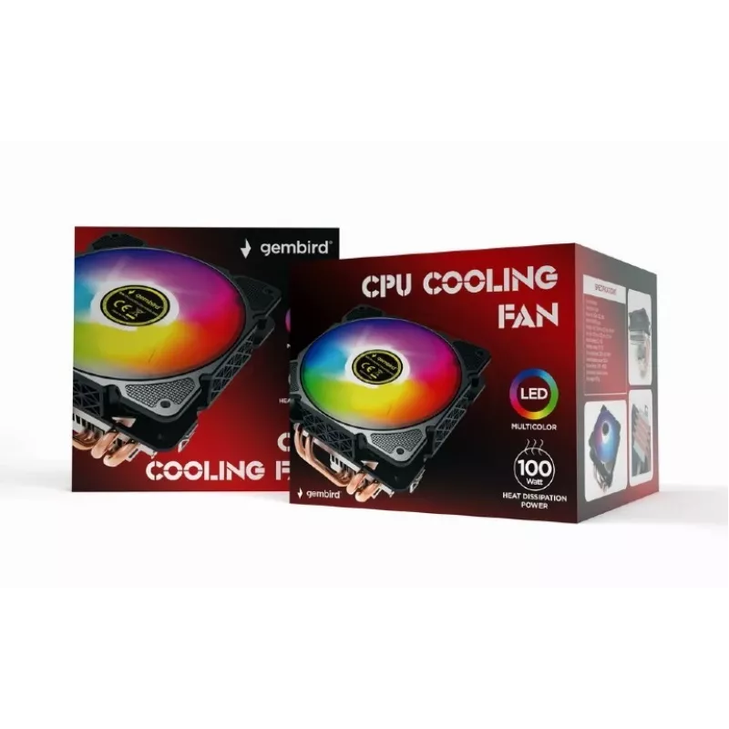 Vzduchový chladič Gembird CPU-HURACAN-ARGB-X140 12 cm čierny biely 800-1600 ot/min
