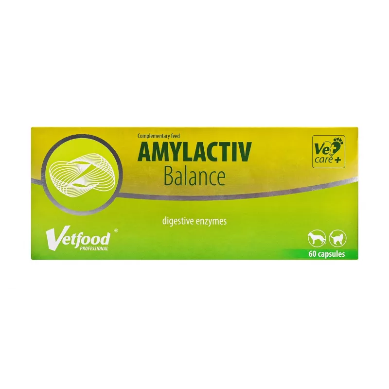 Vetfood Amylactiv Balance podpora trávenia pre psy a mačky 60 kapsúl