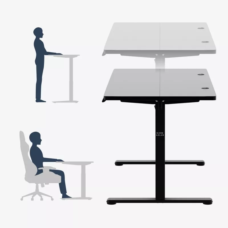 Stôl mark adler Leader 7.3 čierny – výškovo nastaviteľná ergonomická pracovná stanica
