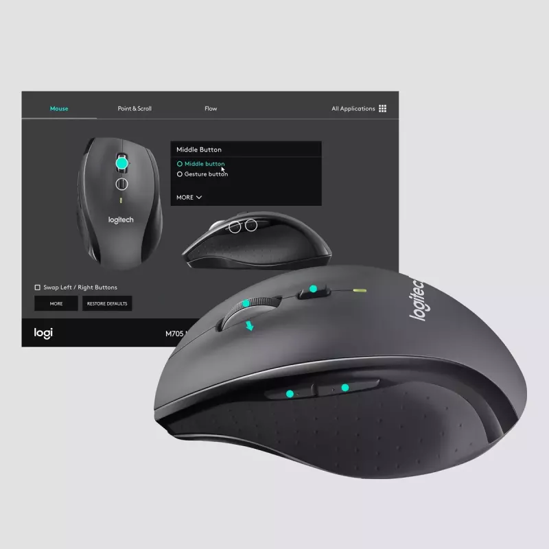 Logitech Marathon M705 myš bezdrôtová USB čierna