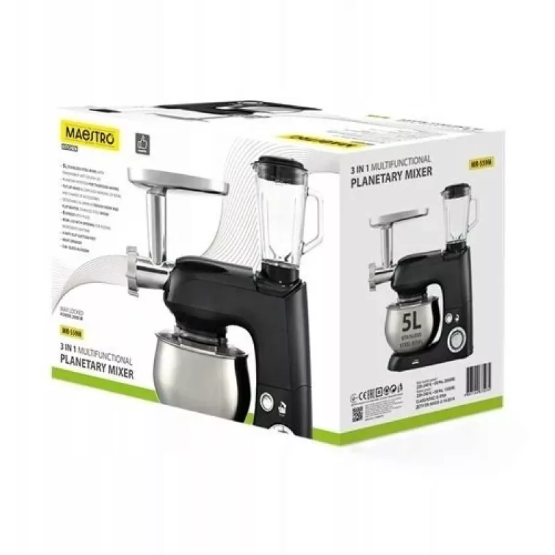 Planetárny mixér Maestro MR-559-M 3-in-1, 2000 W, multifunkčný kuchynský robot