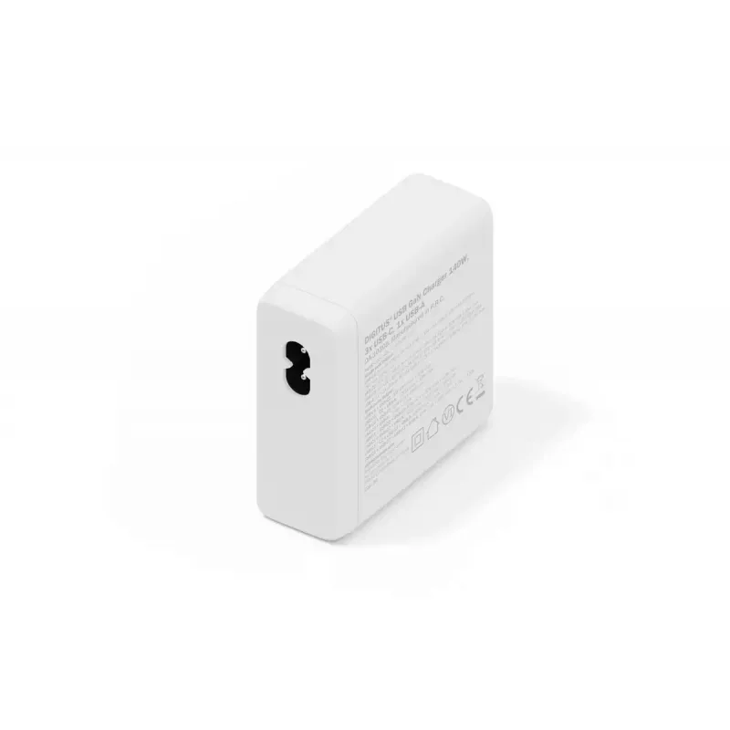 DIGITUS USB GaN nabíjačka 140W — 3× USB‑C, 1× USB‑A, 100–240V, biela