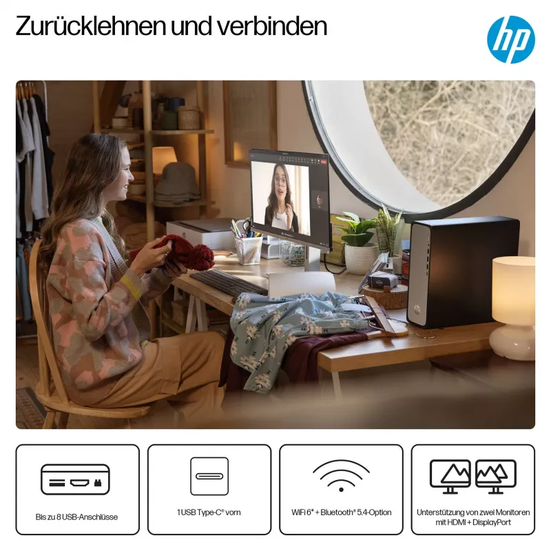 HP OmniDesk S03-0032ng - tenký stolový počítač - Core i3 i3-14100 - kompletný systém - Core i3