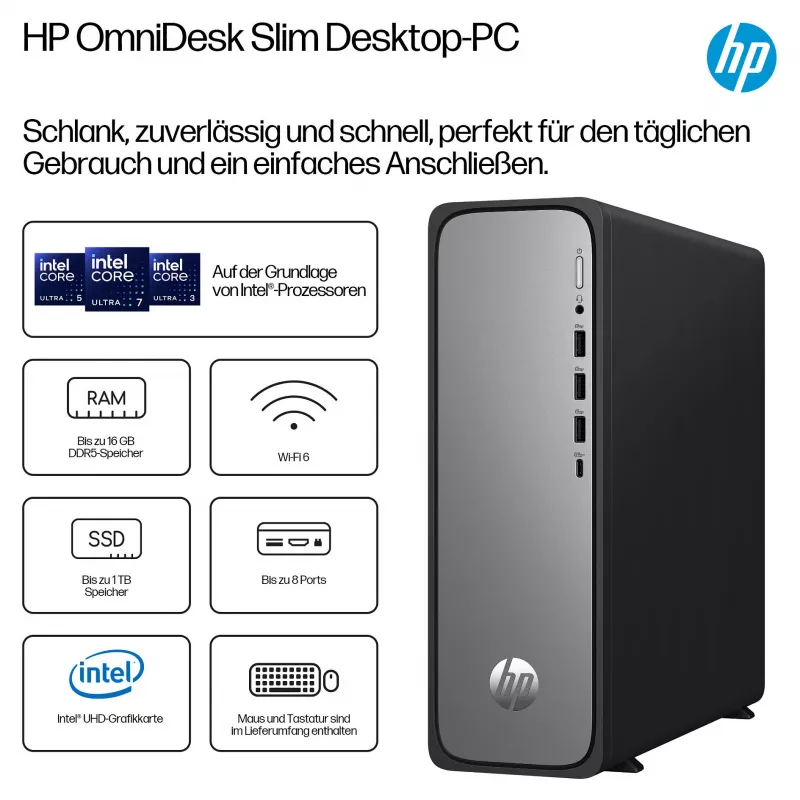 HP OmniDesk S03-0055ng Intel Core i5-14400 Slim Tower stolový počítač - kompletný systém - Core i5