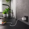 Nástenná nabíjačka DIGITUS USB GaN 45W — 1× USB-C, 1× USB-A, vstup 100–240V, biela