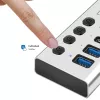 Hub USB 3.2 Gen 1, 4 porty, USB-A/C, vypínač