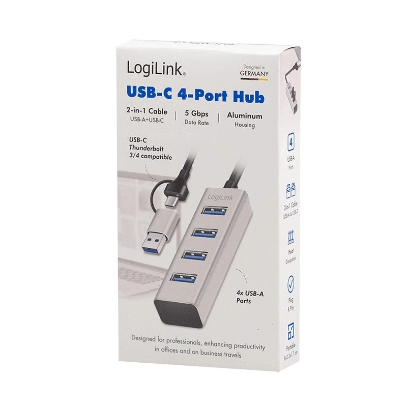 Hub USB 3.0 4-port USB-A 5 Gbit/s